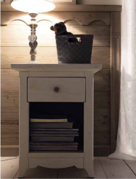 Comodino Tabià in vero legno